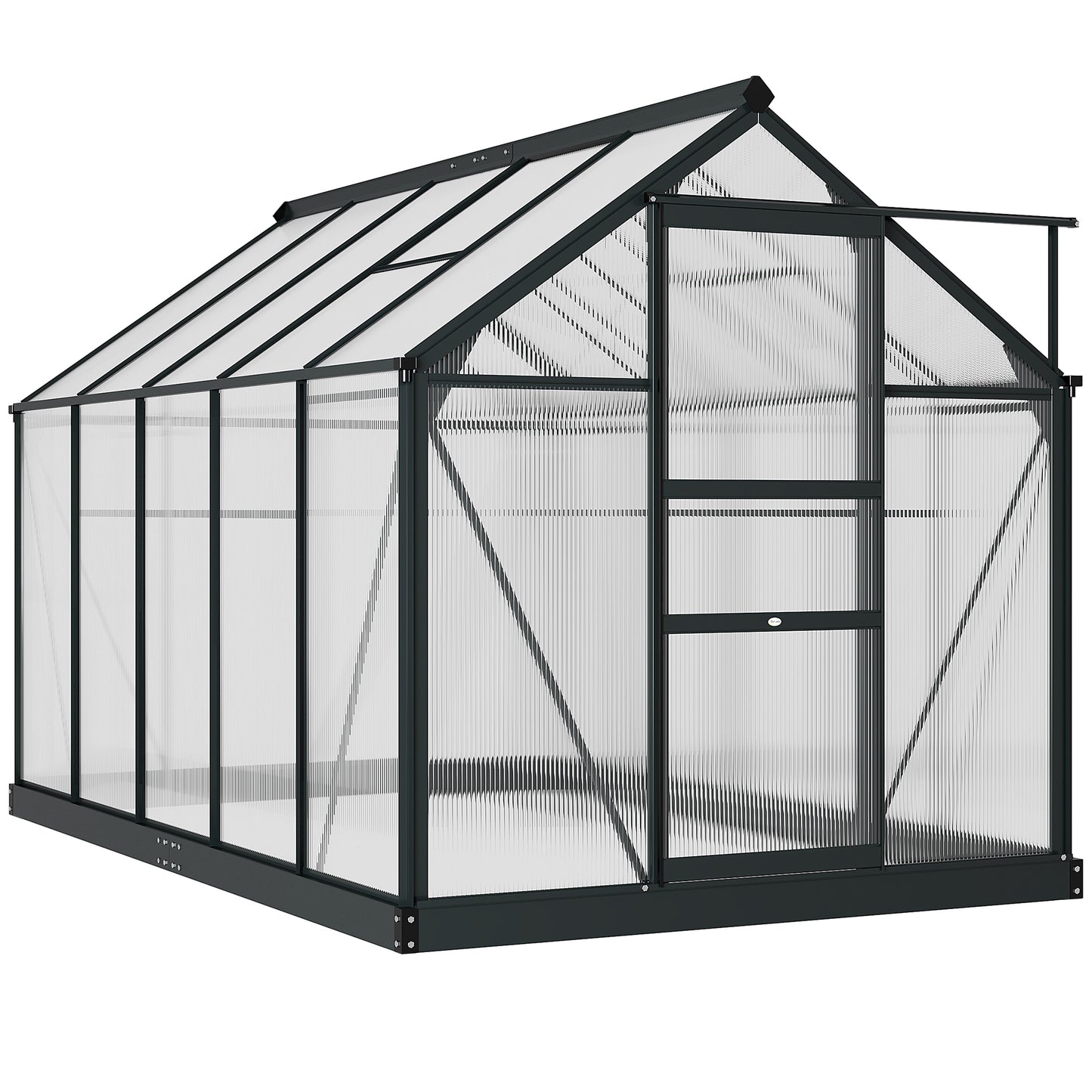 Polycarbonate Walk-In Garden Greenhouse Aluminium Frame Slide Door Window