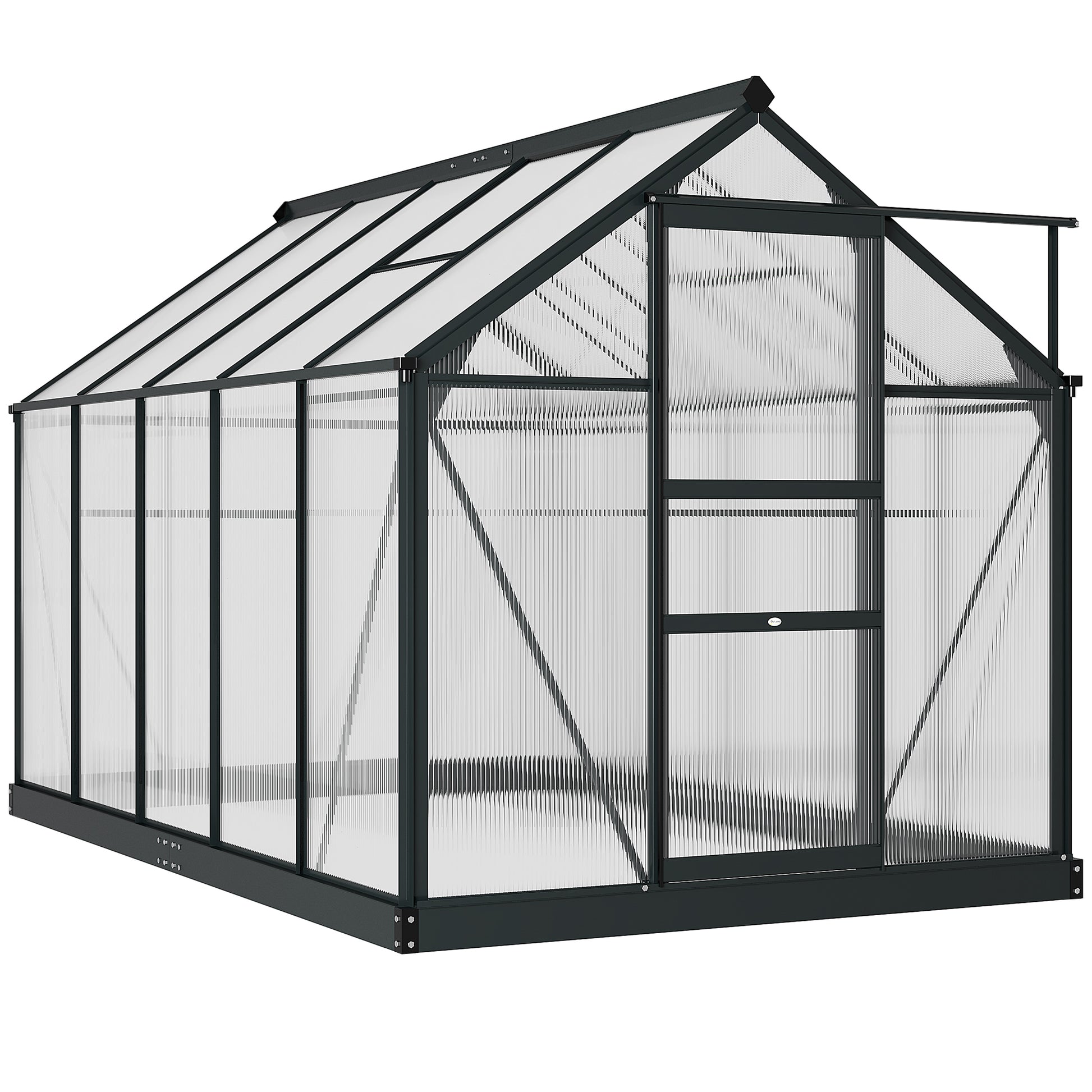 Polycarbonate Walk-In Garden Greenhouse Aluminium Frame Slide Door Window