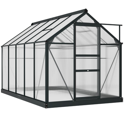 Polycarbonate Walk-In Garden Greenhouse Aluminium Frame Slide Door Window