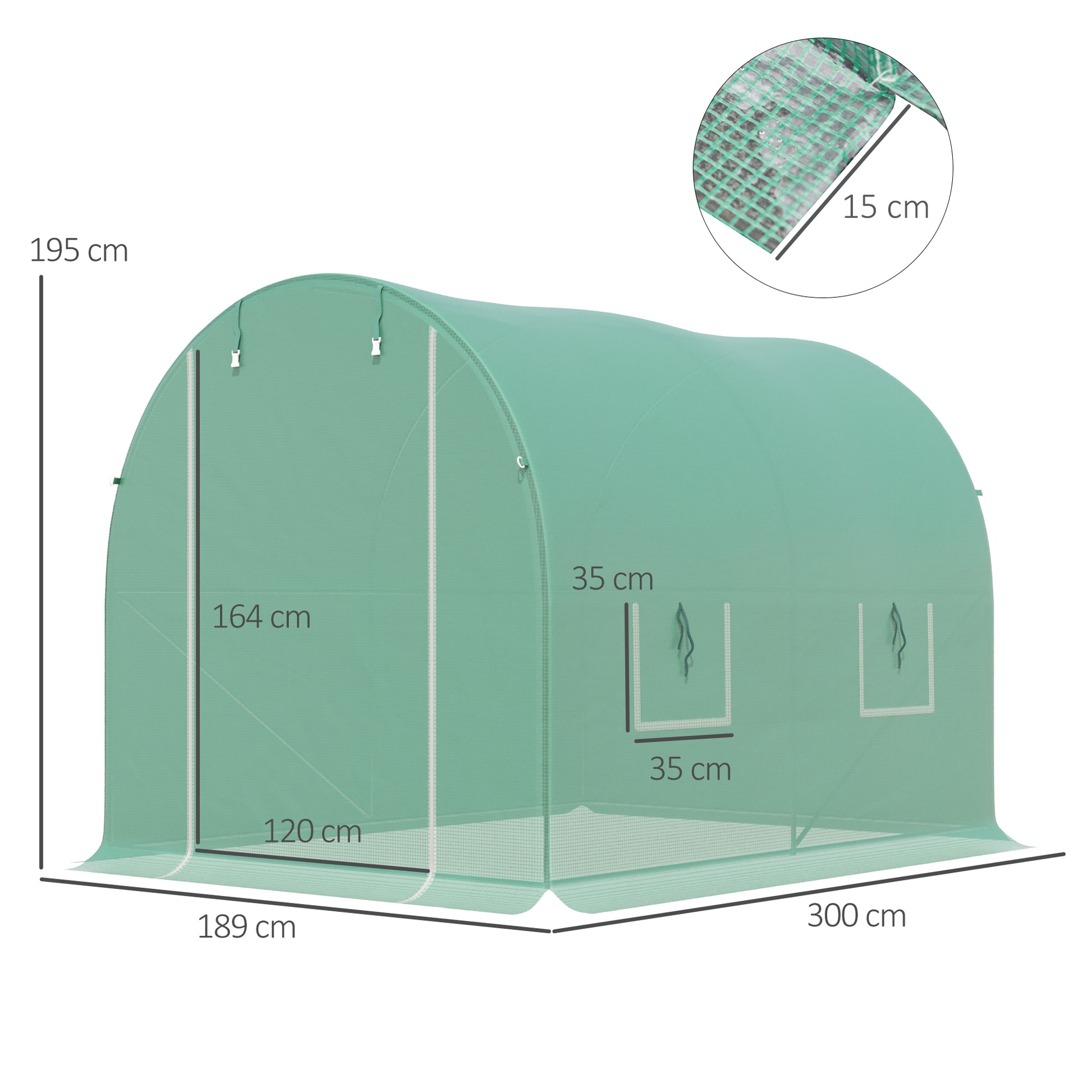 Greenhouse Polytunnel Flower Walk-In Shed Growing Steel Outdoor W/ Zipped Door