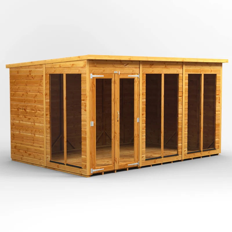 12 X 8Ft Timber Tongue & Groove Pent Summerhouse