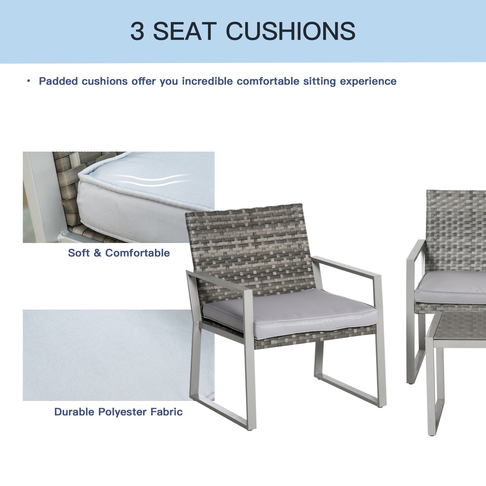 4-Piece Deluxe Outdoor Patio PE Rattan Wicker Sofa Chaise Lounge Furniture Set