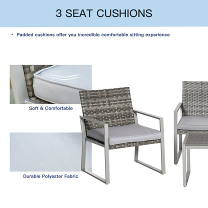 4-Piece Deluxe Outdoor Patio PE Rattan Wicker Sofa Chaise Lounge Furniture Set
