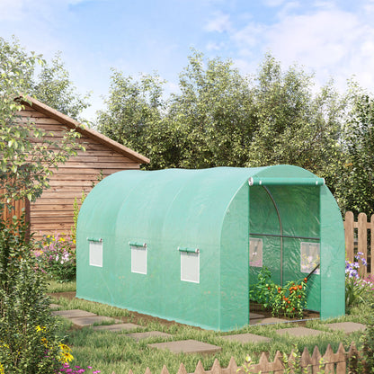 Greenhouse Polytunnel Flower Walk-In Shed Growing Steel Outdoor W/ Zipped Door