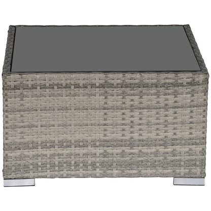 Garden Outdoor Rattan Corner Sofa,Single Sofa,Coffee Table Grey/Deep Grey