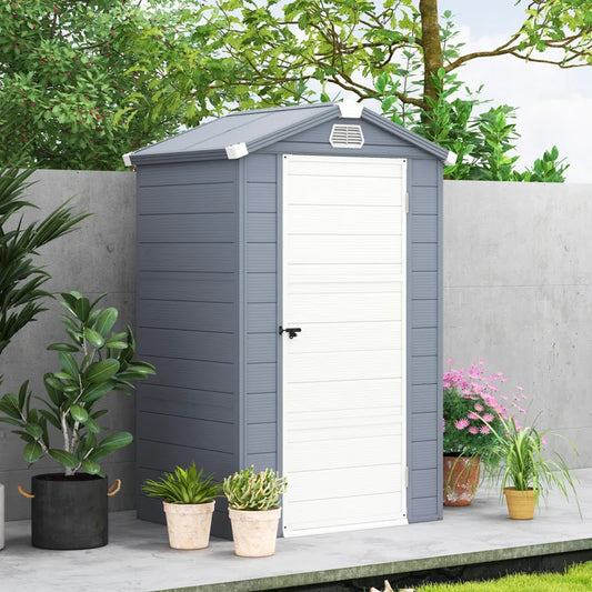 Anglique 4 Ft. W X 3 Ft. D Aluminium/Polypropylene Plastic Steep Slope Garden Shed