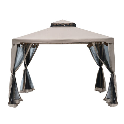 3 X 3(M) Metal Gazebo Outdoor 2-Tier Roof Marquee Party Tent with Netting