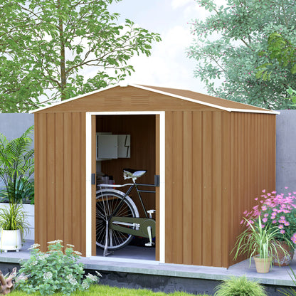 Garden Storage Shed with Ventilation Double Sliding Door Outdoor Tool Box