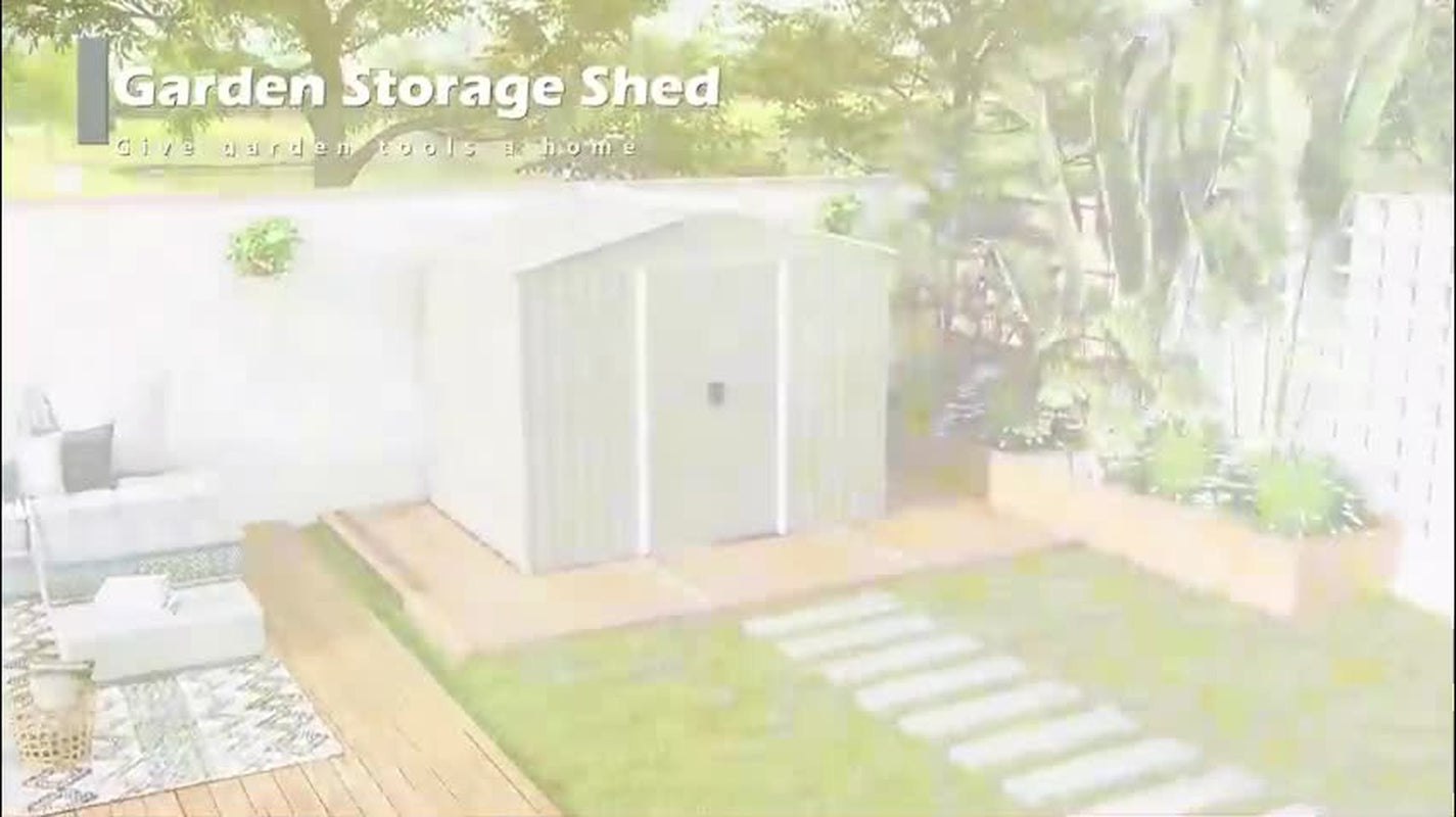 Garden Storage Shed with Ventilation Double Sliding Door Outdoor Tool Box