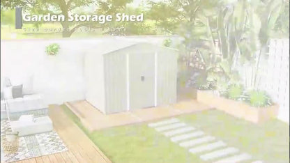 Garden Storage Shed with Ventilation Double Sliding Door Outdoor Tool Box