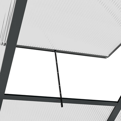 Polycarbonate Walk-In Garden Greenhouse Aluminium Frame Slide Door Window