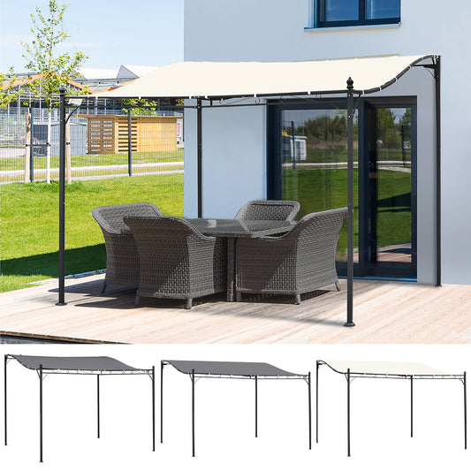 3 X 3 M Canopy Metal Wall Gazebo Awning Garden Marquee Shelter Door Porch