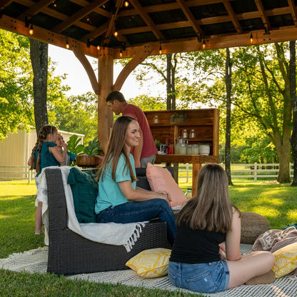 Barrington Cedar Patio Gazebo 4.8M X 3.6M (16Ft X 12Ft)