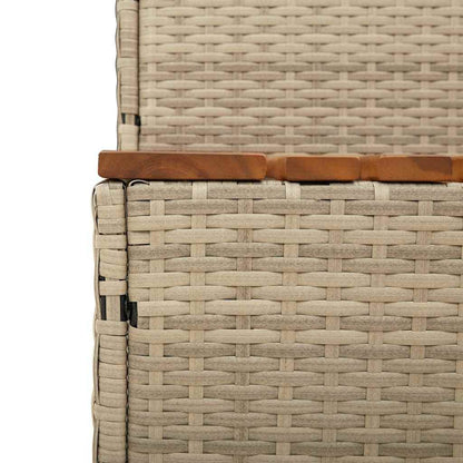 Hot Tub Step Beige 50X50X50.5 Cm Poly Rattan and Solid Acacia