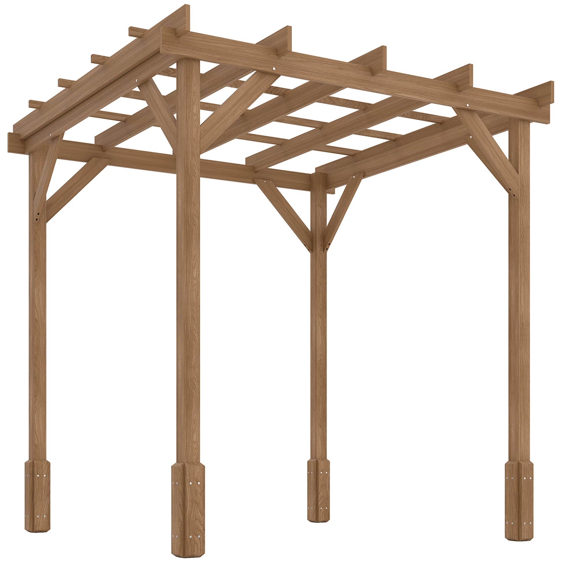 2 X 2M Wooden Pergola Kit, Decorative Garden Gazebo Shelter with Stable Structure