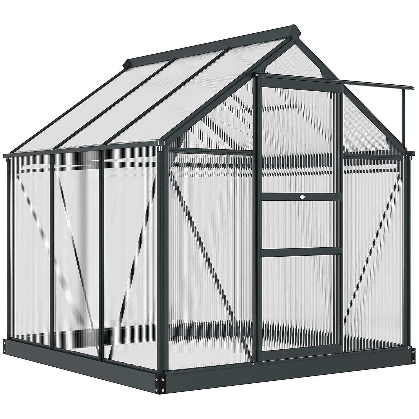 Polycarbonate Walk-In Garden Greenhouse Aluminium Frame Slide Door Window