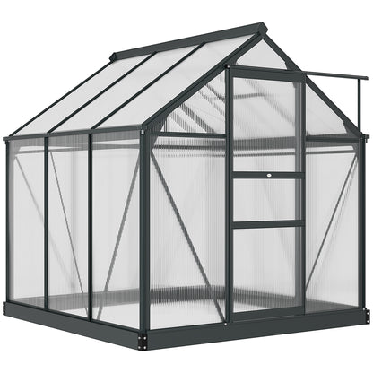 Polycarbonate Walk-In Garden Greenhouse Aluminium Frame Slide Door Window