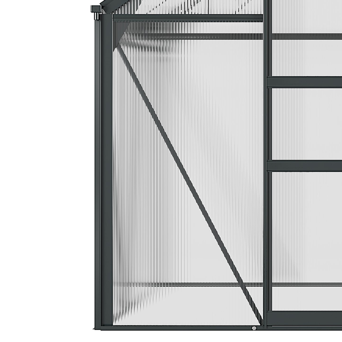 Polycarbonate Walk-In Garden Greenhouse Aluminium Frame Slide Door Window