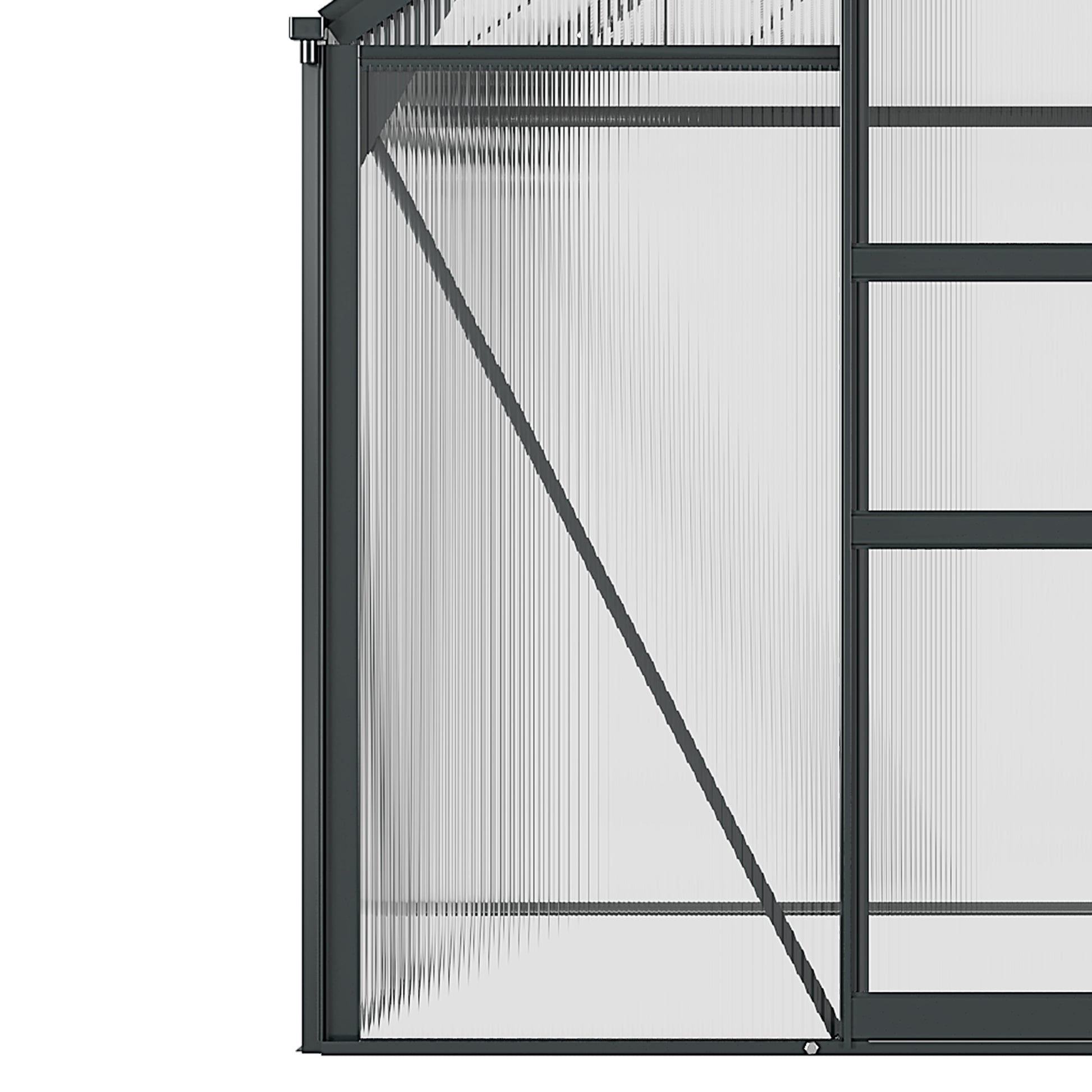 Polycarbonate Walk-In Garden Greenhouse Aluminium Frame Slide Door Window