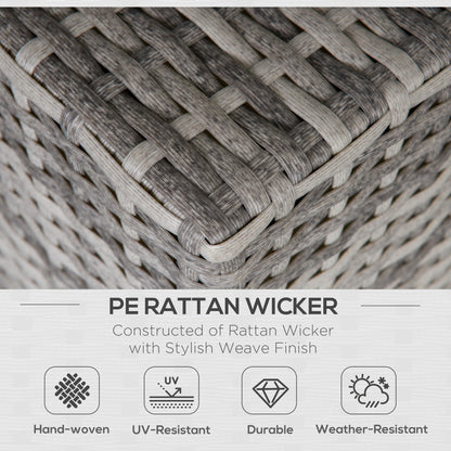 Garden Outdoor Rattan Corner Sofa,Single Sofa,Coffee Table Grey/Deep Grey