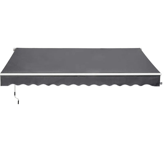 395Cm W X 250Cm D Polyester Cover Retractable Patio Awning