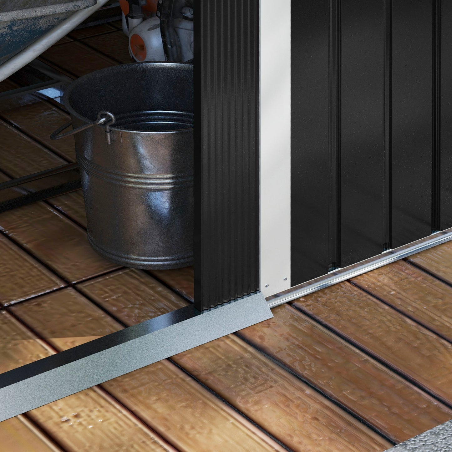 Garden Storage Shed with Ventilation Double Sliding Door Outdoor Tool Box