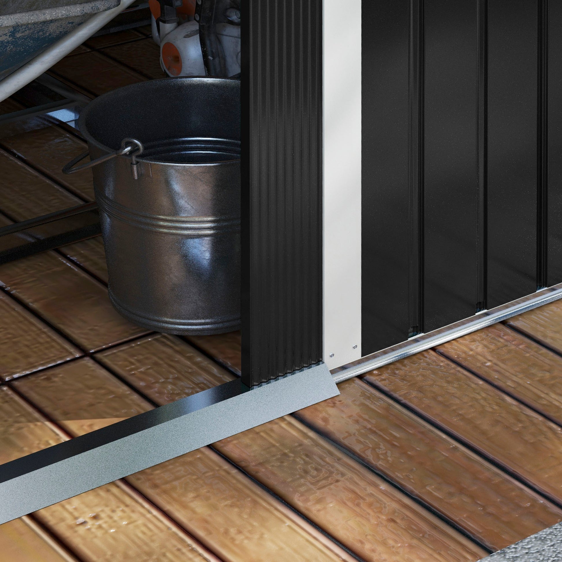 Garden Storage Shed with Ventilation Double Sliding Door Outdoor Tool Box