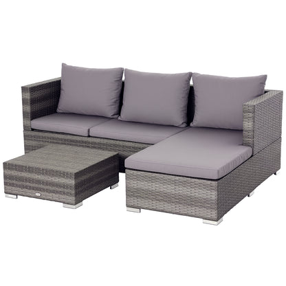 Rattan Garden Furniture Sofa Patio Conservatory Wicker W/Cushion 4-Seater