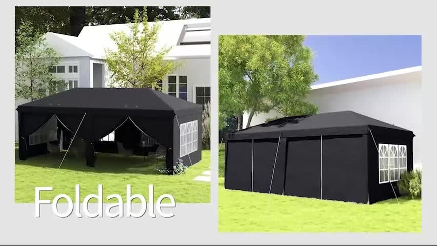 Outsunny 3 X 6M Pop up Gazebo Height Adjustable Party Tent W/ Storage Bag Grey