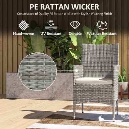Rattan Chair Patio Sofa Chairs Set Cushioned Outdoor Rattan Furniture Armrests