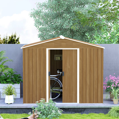 Garden Storage Shed with Ventilation Double Sliding Door Outdoor Tool Box