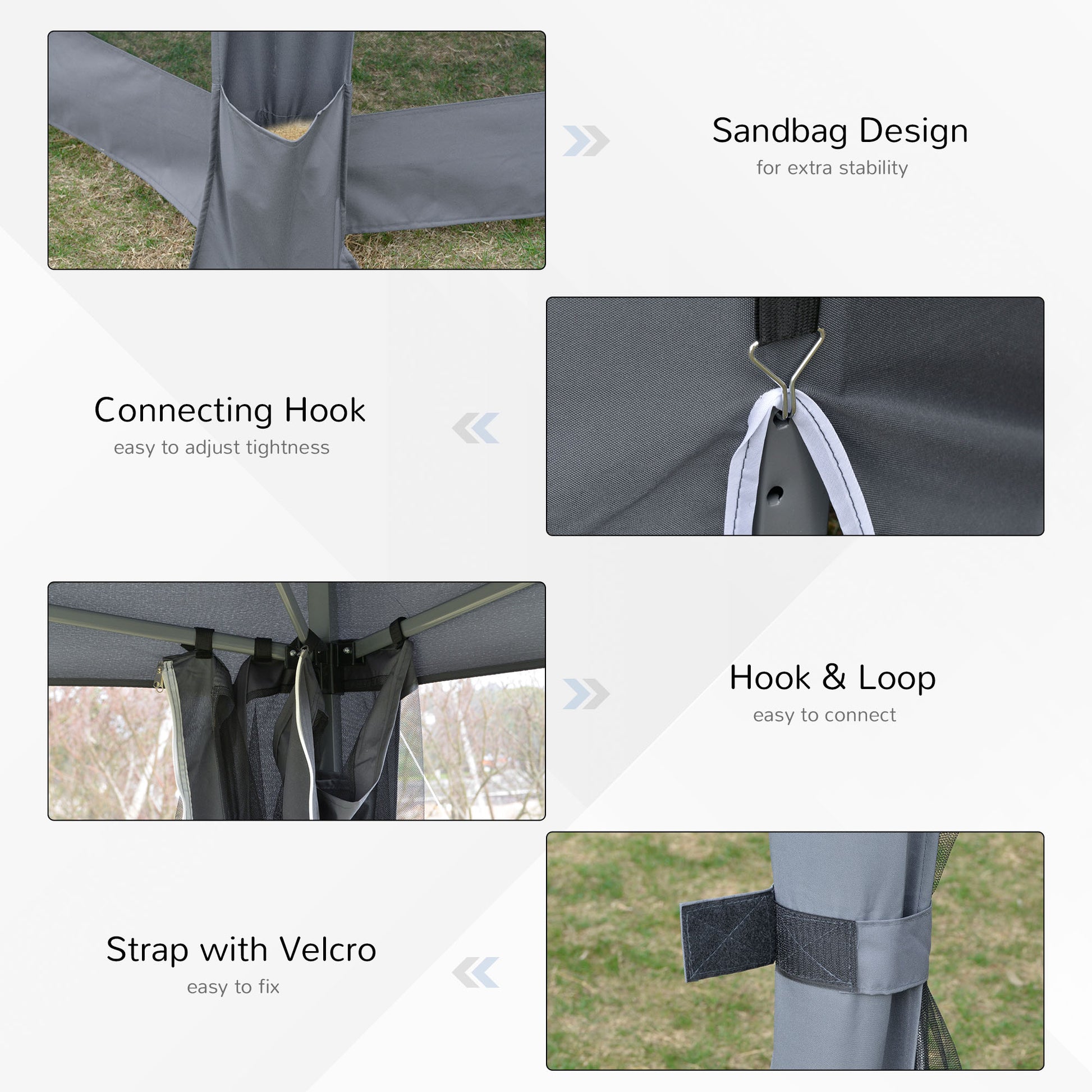 3.2M Outdoor Pop up Gazebo Hexagonal Canopy Tent with Mesh Sidewalls Handy Bag