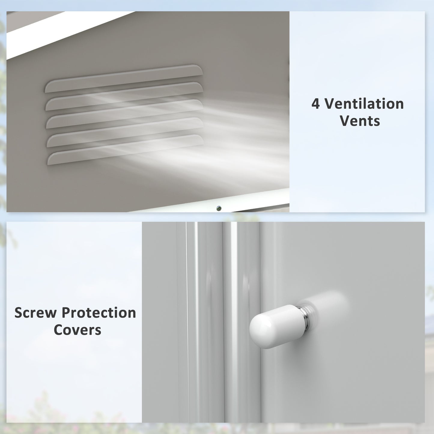Garden Storage Shed with Ventilation Double Sliding Door Outdoor Tool Box