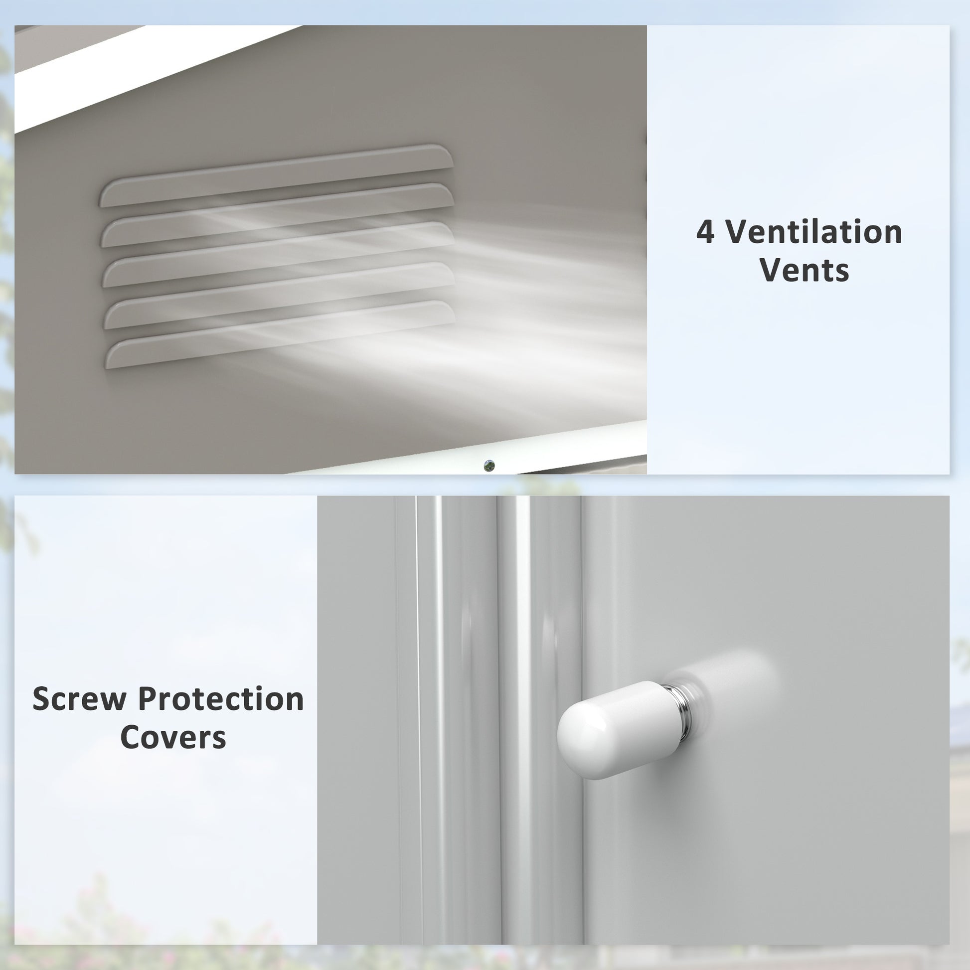 Garden Storage Shed with Ventilation Double Sliding Door Outdoor Tool Box