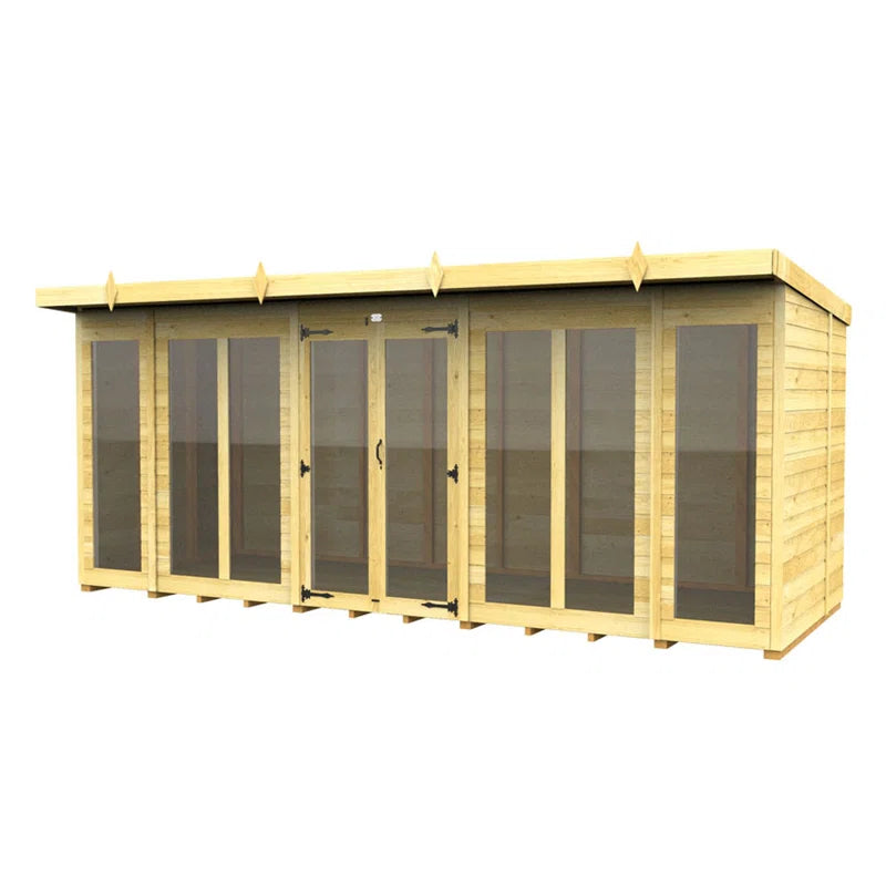 16Ft X 5Ft Pent Summer House (Full Height Window)