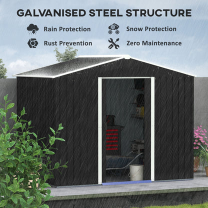 Garden Storage Shed with Ventilation Double Sliding Door Outdoor Tool Box