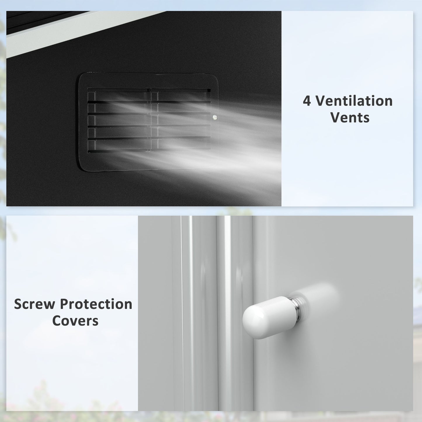 Garden Storage Shed with Ventilation Double Sliding Door Outdoor Tool Box
