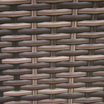 Outsunny Rattan Bistro Set Cushion Patio Garden Chair Table Brown UV Resistant