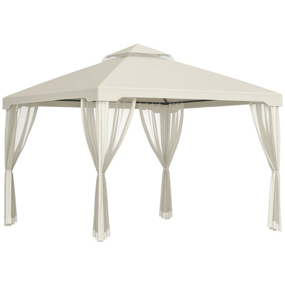 3 X 3(M) Metal Gazebo Outdoor 2-Tier Roof Marquee Party Tent with Netting