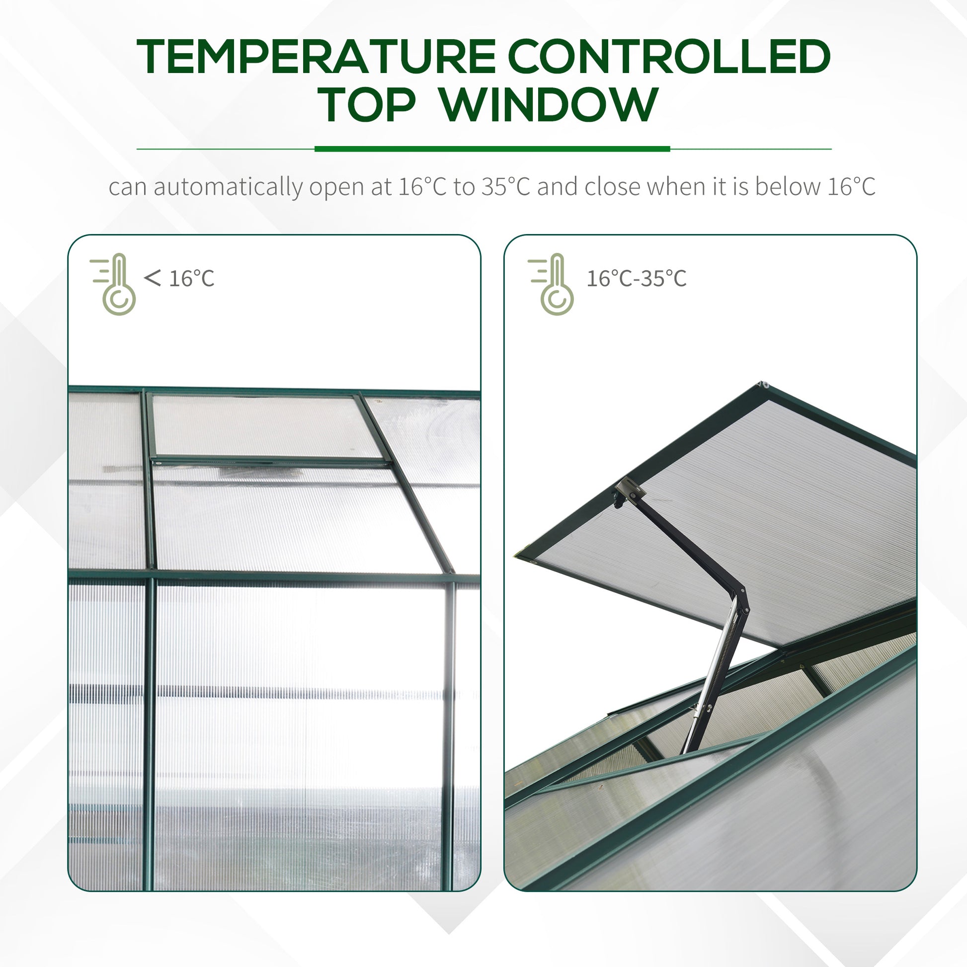 Walk-In Greenhouse Outdoor Polycarbonate Aluminium with Foundation Plant Bed
