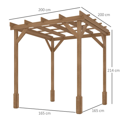 2 X 2M Wooden Pergola Kit, Decorative Garden Gazebo Shelter with Stable Structure