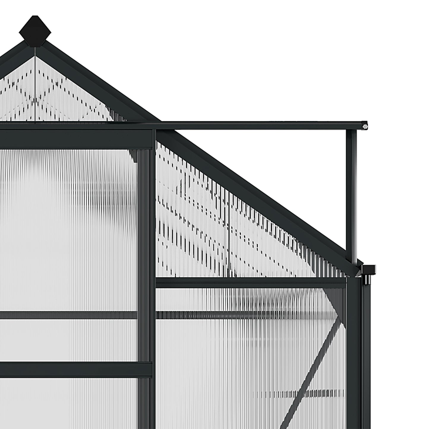 Polycarbonate Walk-In Garden Greenhouse Aluminium Frame Slide Door Window