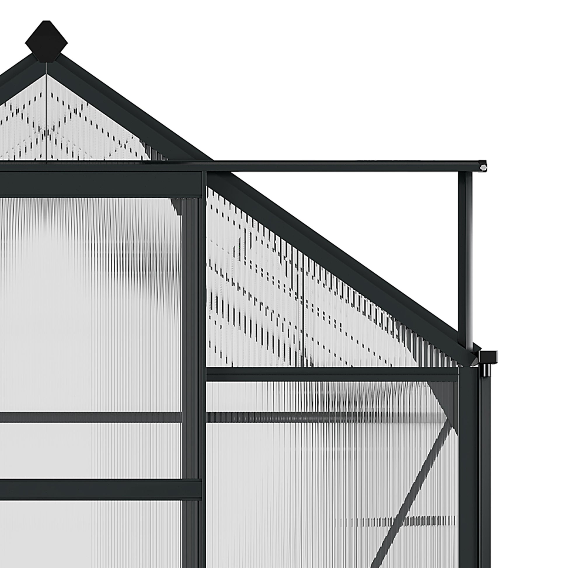 Polycarbonate Walk-In Garden Greenhouse Aluminium Frame Slide Door Window