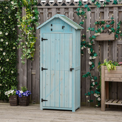 Garden Storage Shed 3 Shelves Tool House W/ Asphalt Roof 77 X 54 X 179 Cm