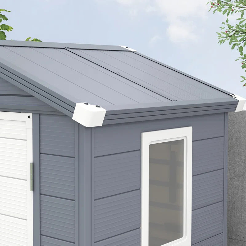 Anglique 4 Ft. W X 3 Ft. D Aluminium/Polypropylene Plastic Steep Slope Garden Shed
