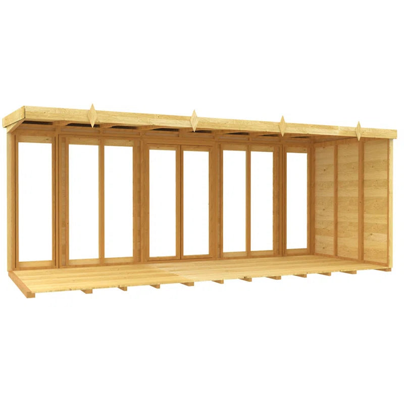 16Ft X 5Ft Pent Summer House (Full Height Window)