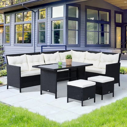 Outsunny 8-Seater Garden Rattan Furniture