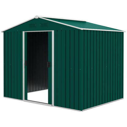 Garden Storage Shed with Ventilation Double Sliding Door Outdoor Tool Box