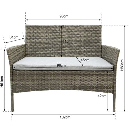 Twitchell Rattan 4 - Person Seating Group with Cushions