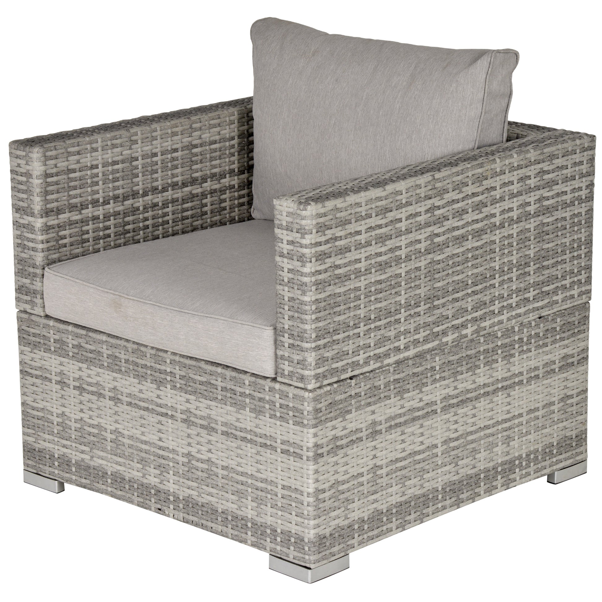 Garden Outdoor Rattan Corner Sofa,Single Sofa,Coffee Table Grey/Deep Grey
